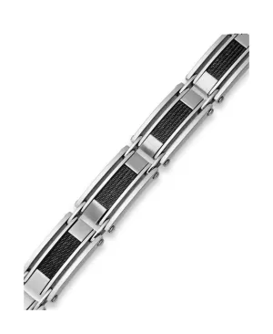 Men's Stainless Steel Cable Slot Link Bracelet