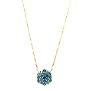 Montana Sapphire & 18K Yellow Gold Pendant - "Mosaic"