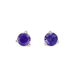 Montana Sapphire & Sterling Silver Earrings - "Purple Light"