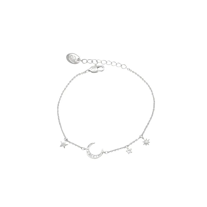 Moon & Star Cubic Zirconia Bracelet