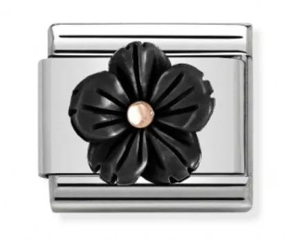 Nature - Onyx Bloom Rosegold Charm