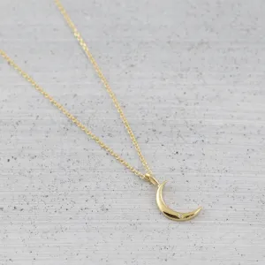 New moon Necklace - 14K/ 18K Gold