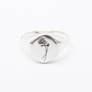 November Birth Flower Signet Ring