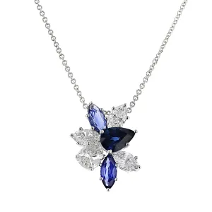 Pear and Marquise Sapphire and Diamond Pendant