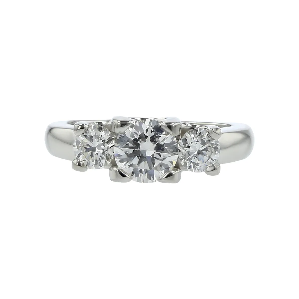 Platinum 3-Stone Fire and Ice Diamond Engagement Ring