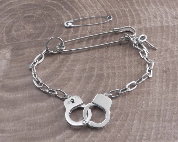 Safety Pin Handcuff Bracelet