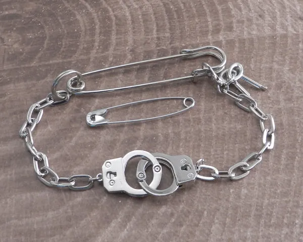 Safety Pin Handcuff Bracelet