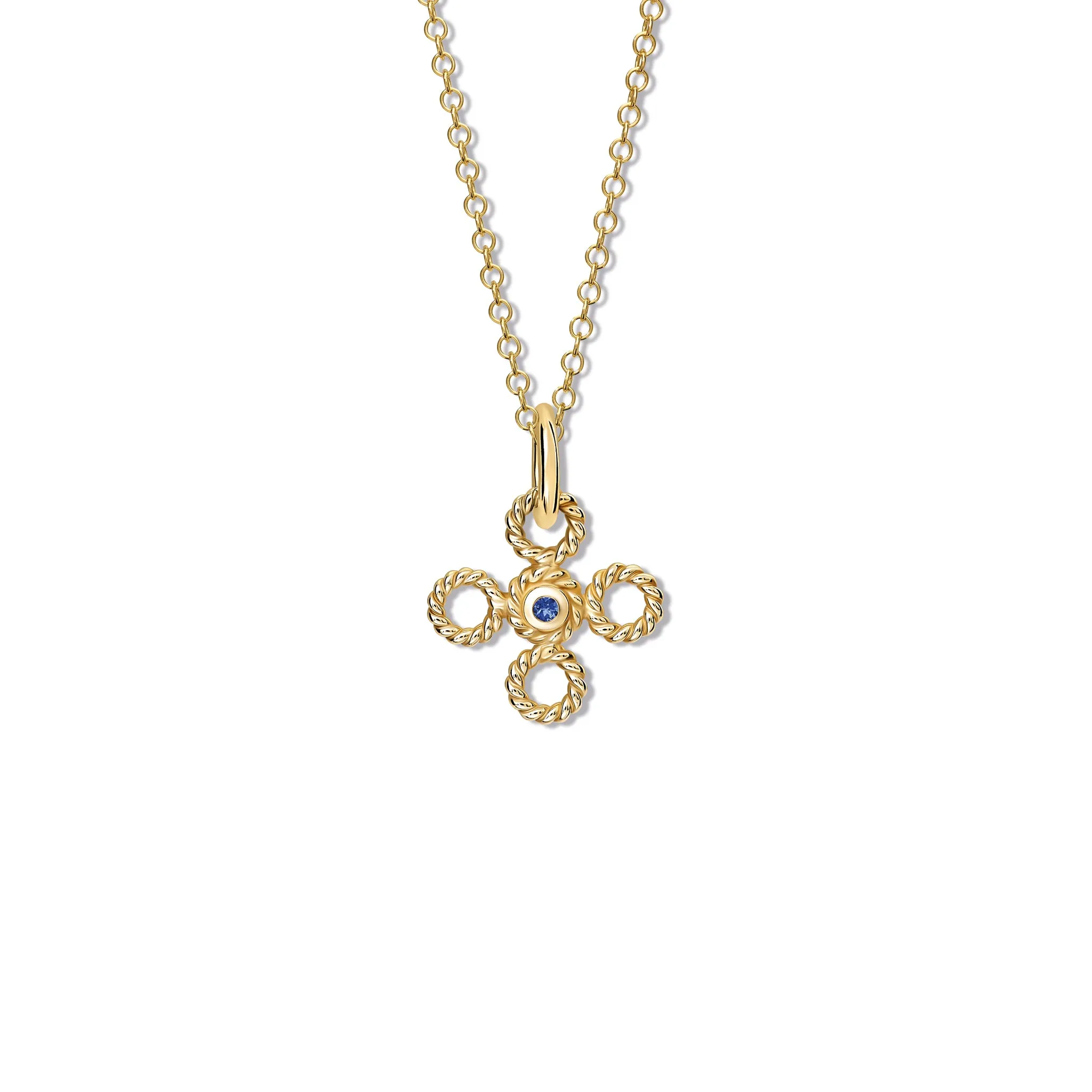 Salvavida Necklace Pendant Yellow Gold - Sapphire