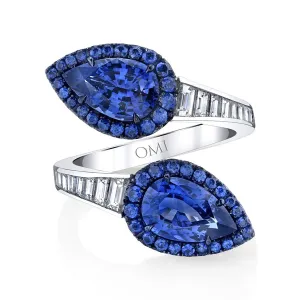 Sapphire and Diamond Bypass Ring