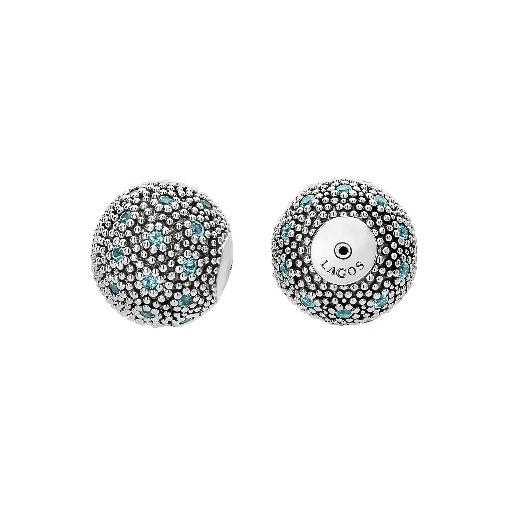 Signature Caviar Swiss Blue Topaz Earring Backs