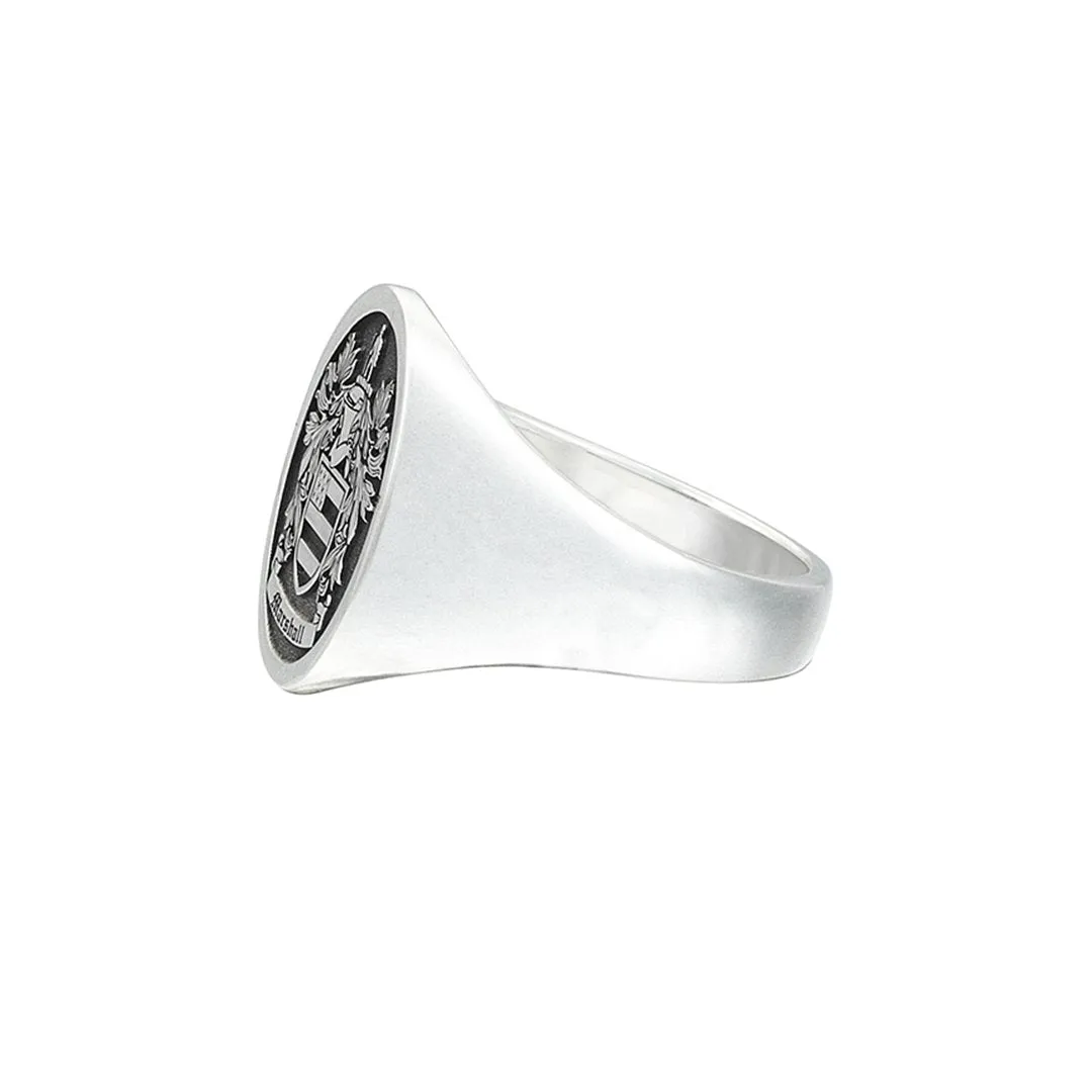 Signet Oval Ring Base for Family Crest - Solid Silver