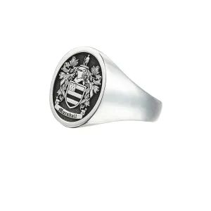 Signet Oval Ring Base for Family Crest - Solid Silver