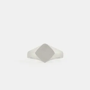 Silver Brushed Rhombus Ring