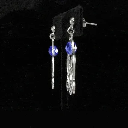 Sullivan Stock Exchange Earrings with Sapphire Blue Bead