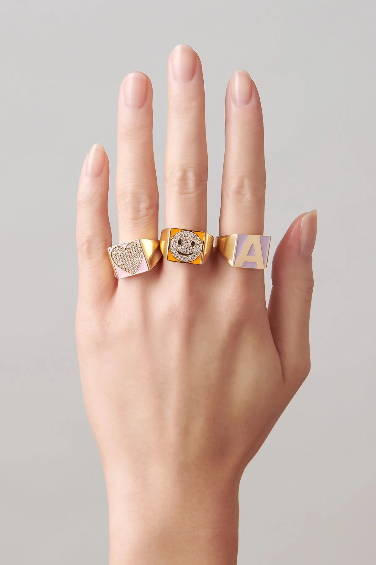 SuperLou Enamel Letter Ring