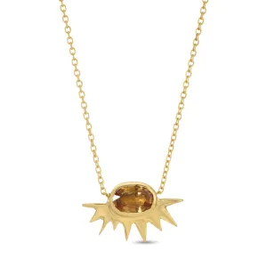 Tiny Yellow Sapphire Starburst Necklace