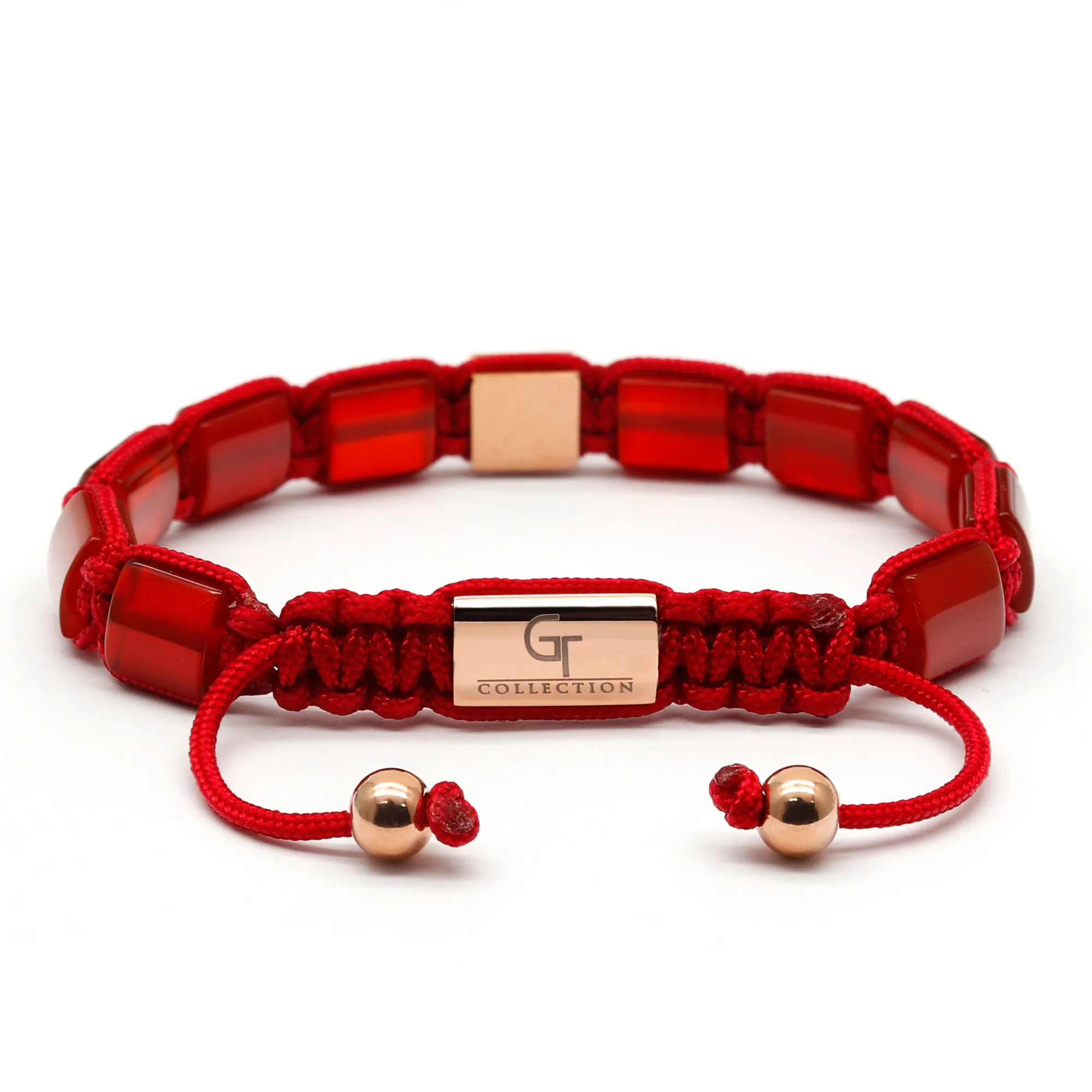 Women's RED AGATE Flat bead Bracelet