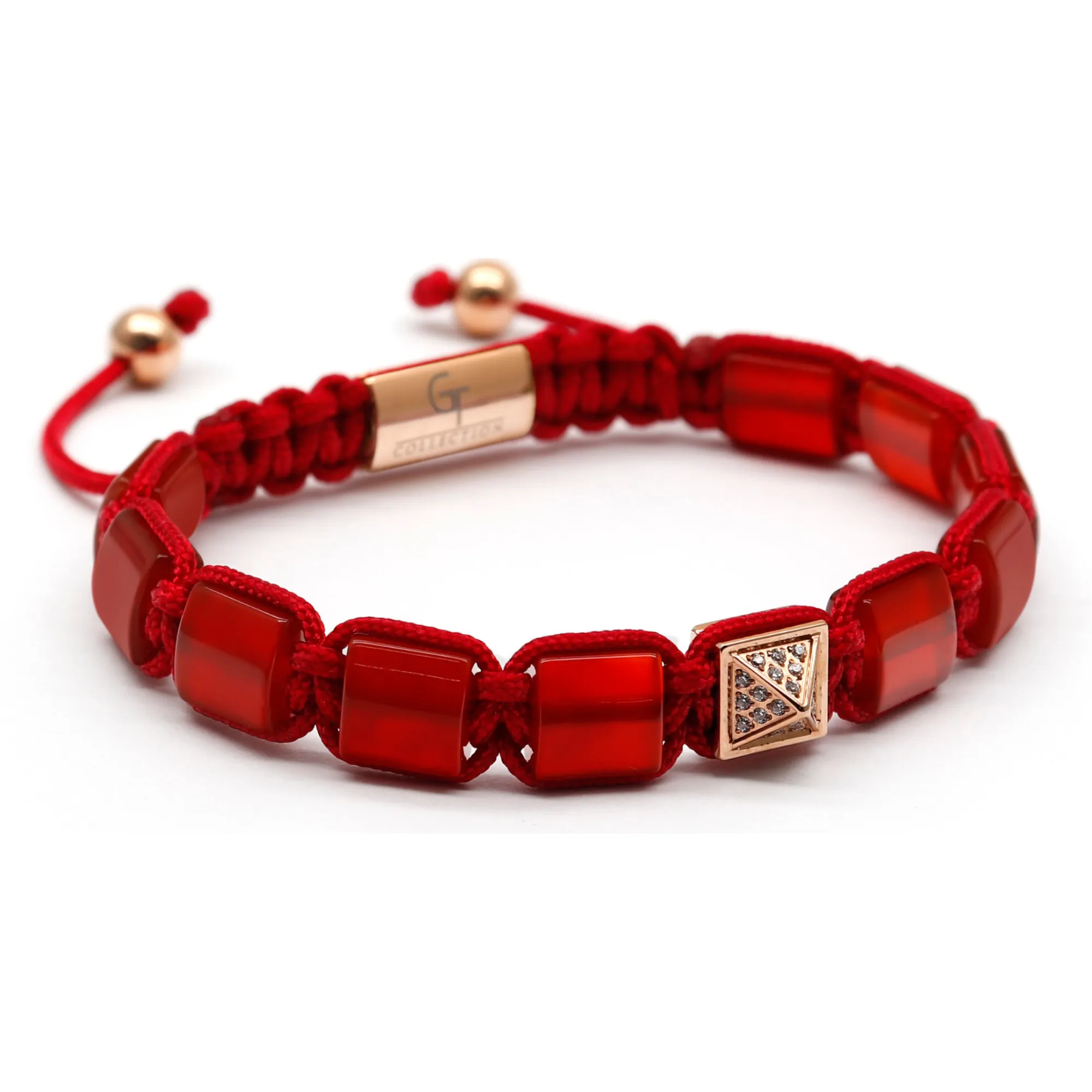 Women's RED AGATE Flat bead Bracelet