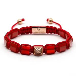 Women's RED AGATE Flat bead Bracelet